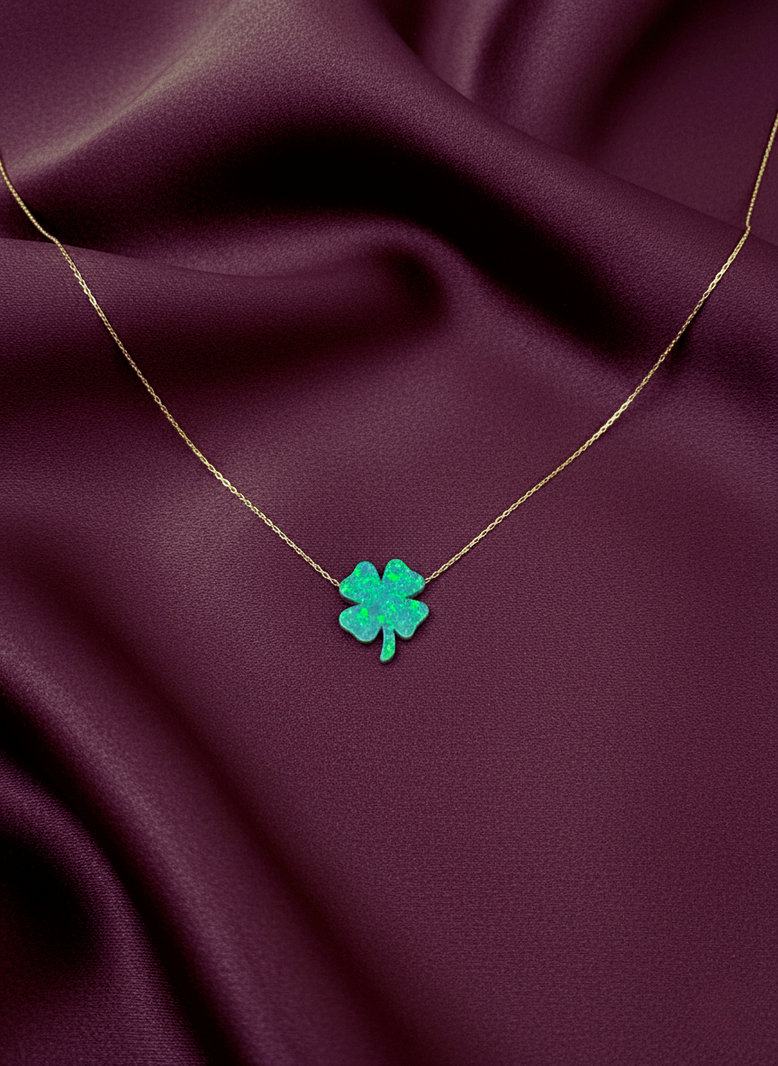 Lucky Opal Clover Necklace