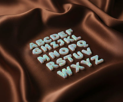 Personalized Opal Initial Necklace – Custom Letter A-Z