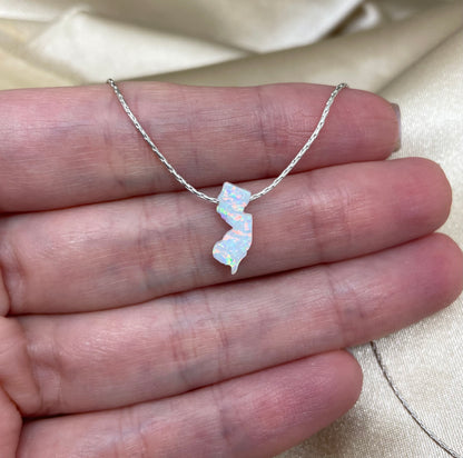 New Jersey Opal Necklace — NJ State Pendant