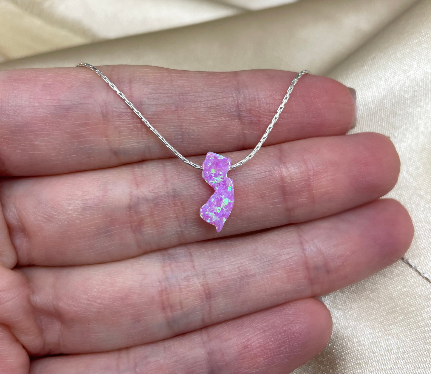 New Jersey Opal Necklace — NJ State Pendant