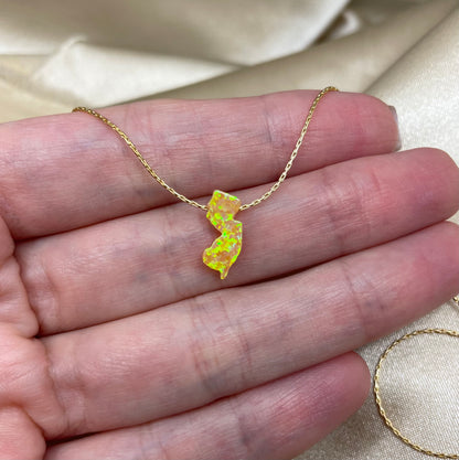 New Jersey Opal Necklace — NJ State Pendant