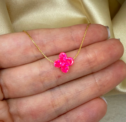 Opal Clover Necklace – Lucky Charm