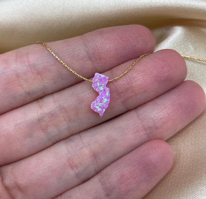 New Jersey Opal Necklace — NJ State Pendant