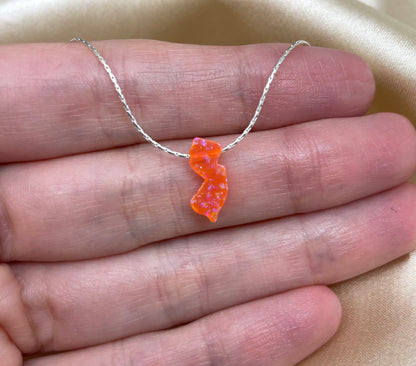 New Jersey Opal Necklace — NJ State Pendant