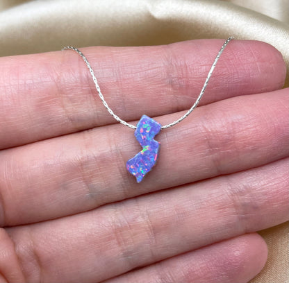 New Jersey Opal Necklace — NJ State Pendant