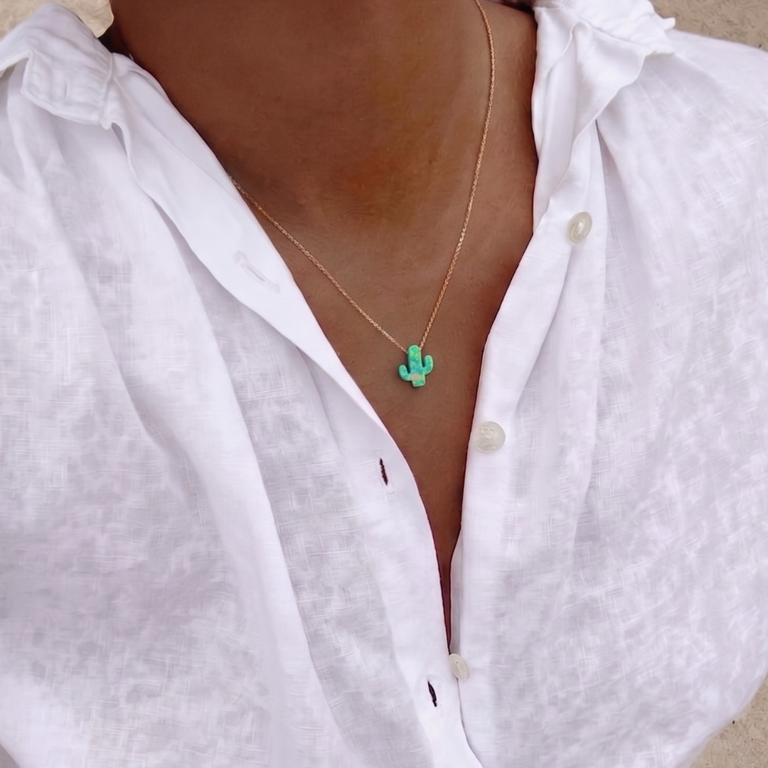 Opal Cactus Necklace – Desert Jewelry