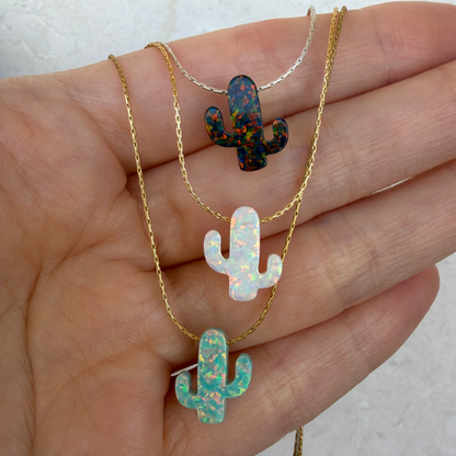 Opal Cactus Necklace – Desert Jewelry