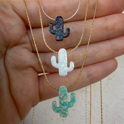 Opal Cactus Necklace – Desert Jewelry