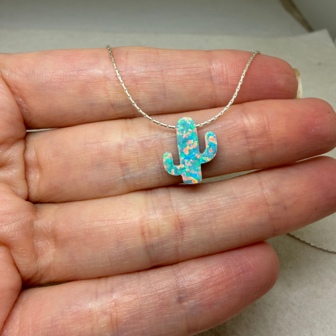 Opal Cactus Necklace – Desert Jewelry