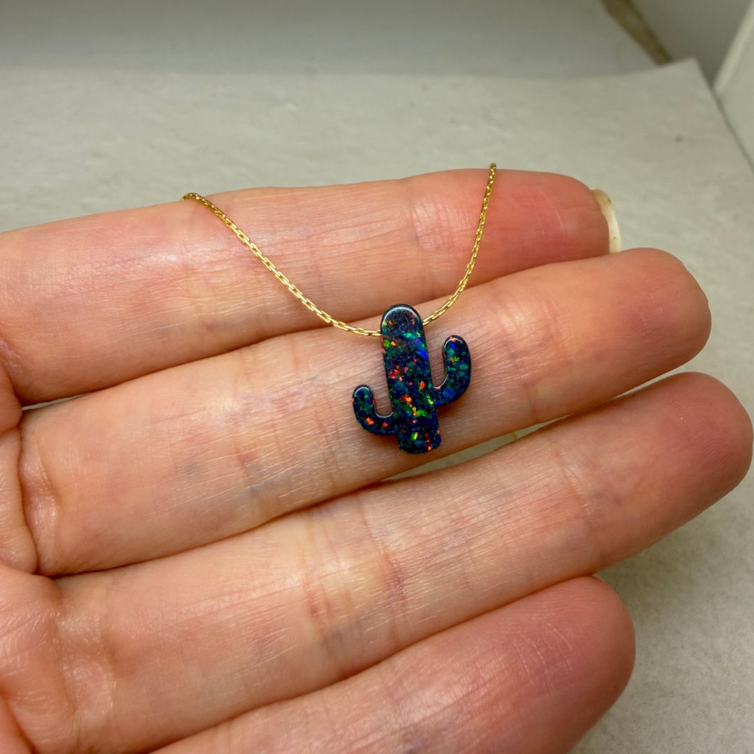 Opal Cactus Necklace – Desert Jewelry