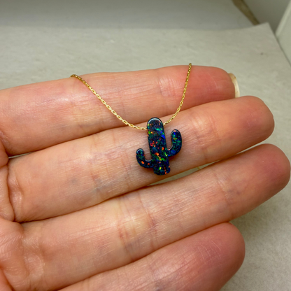 Opal Cactus Necklace – Desert Jewelry