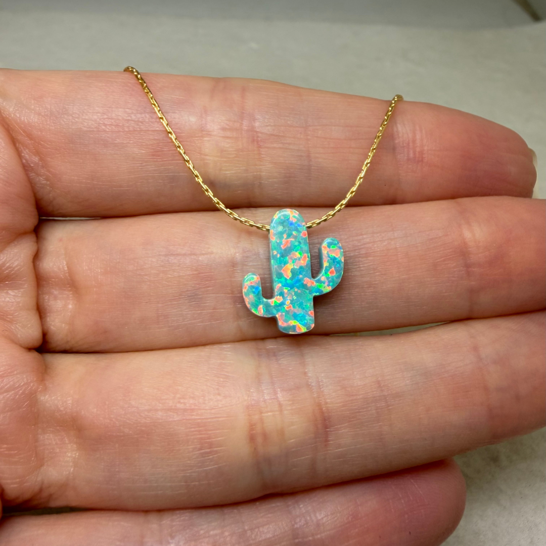 Opal Cactus Necklace – Desert Jewelry
