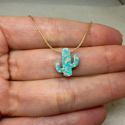 Opal Cactus Necklace – Desert Jewelry