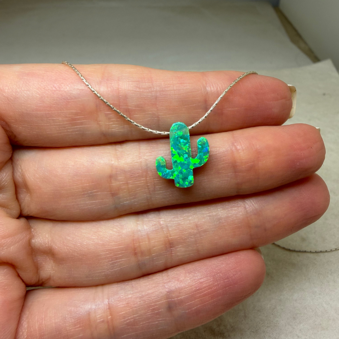 Opal Cactus Necklace – Desert Jewelry