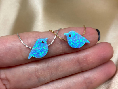 Blue bird necklace