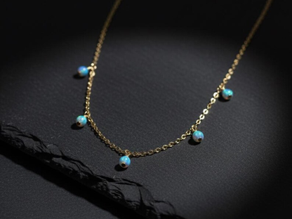 Dainty Opal Bead Necklace