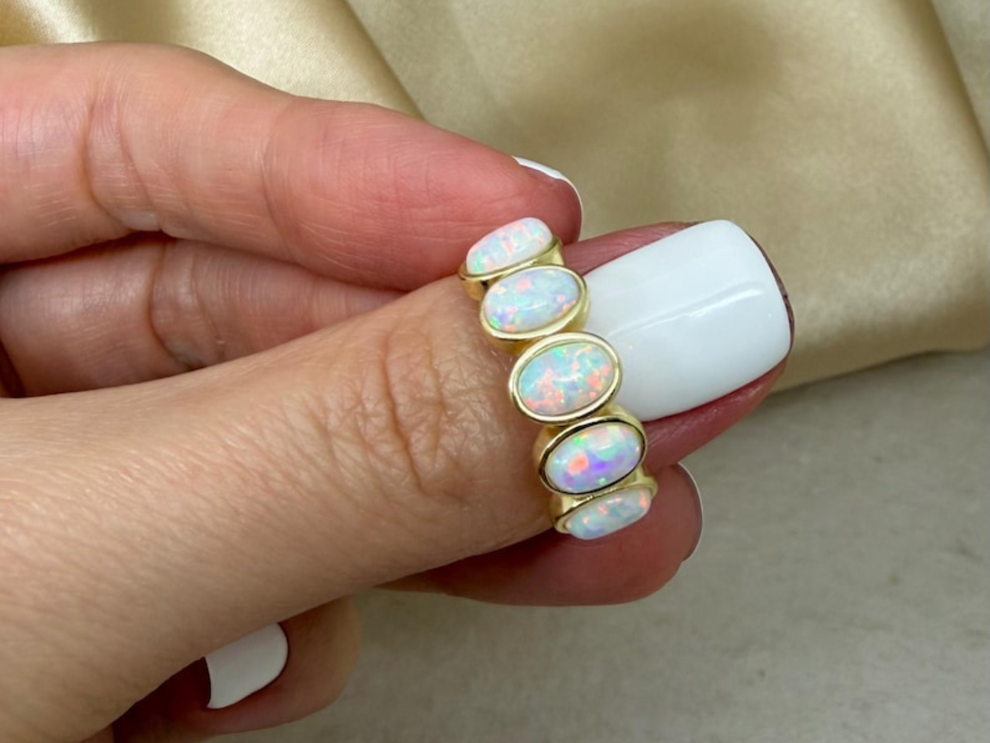 5 Stone Opal Ring - Gold filled
