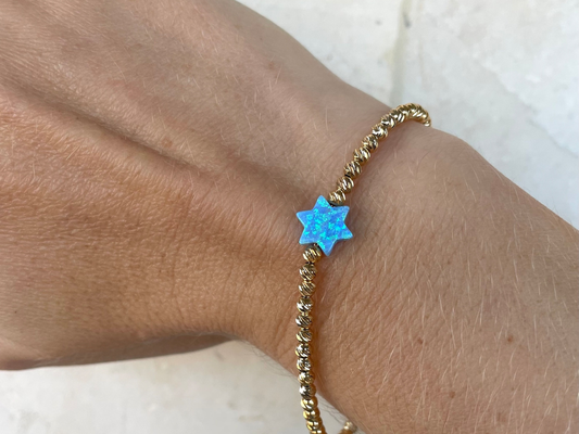 Star of David Beaded Opal Bracelet