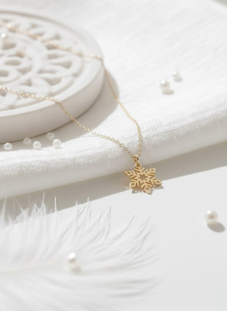 Minimalist Snowflake Necklace