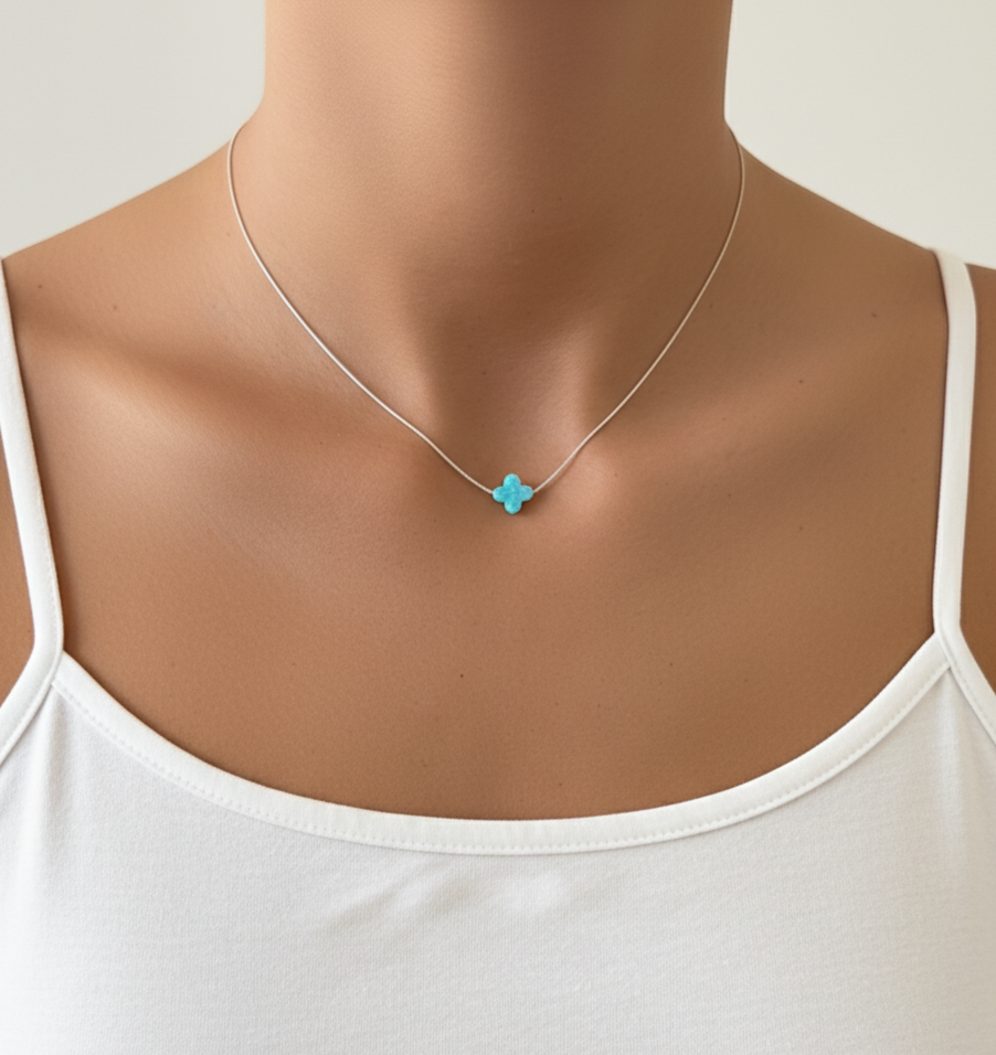 Opal Clover Necklace – Lucky Charm