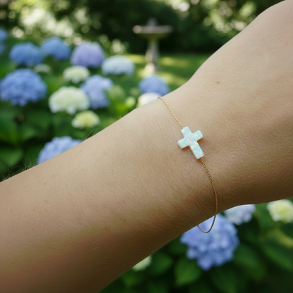 Opal Cross Bracelet