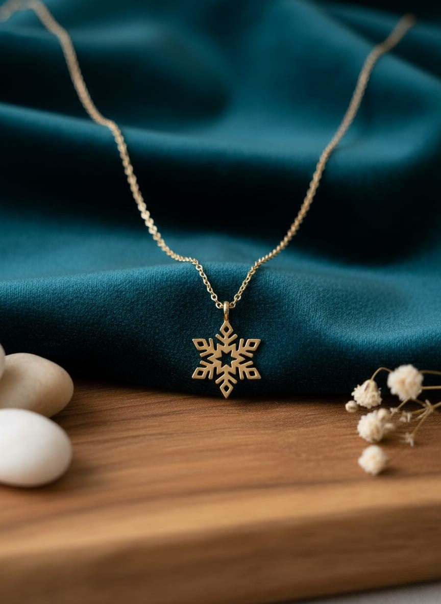 Minimalist Snowflake Necklace
