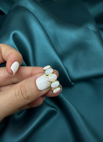 5 Stone Opal Ring - Gold filled