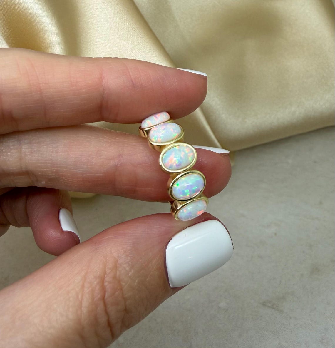 5 Stone Opal Ring - Gold filled