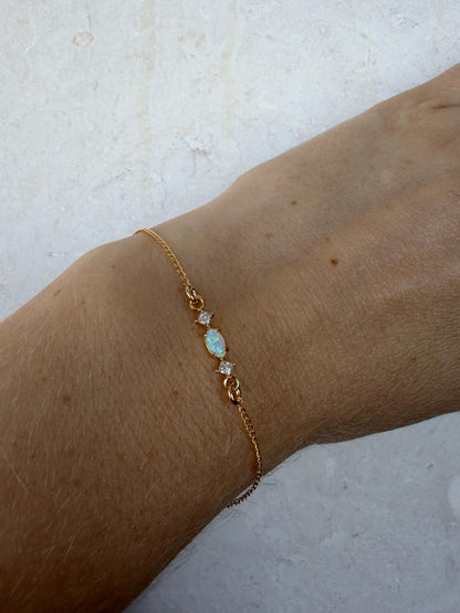 Opal Glow Dainty Bracelet – Gold Filled Minimal Elegance