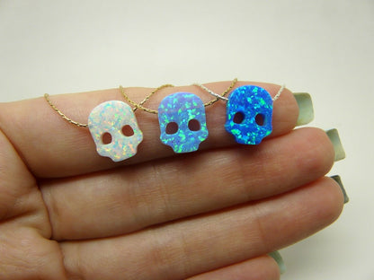 Opal Skull Necklace – Edgy & Unique