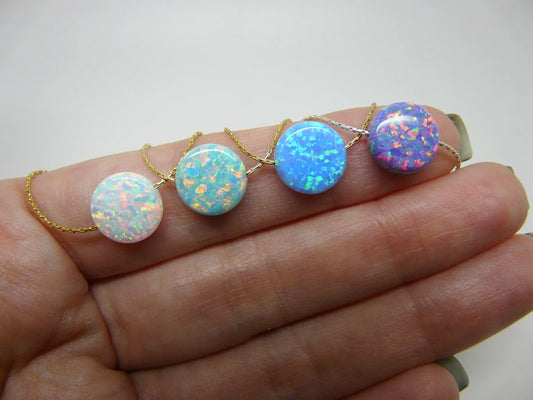 Opal Coin Necklace