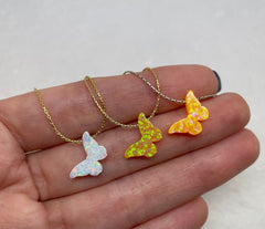 Opal Butterfly Necklace - 12 mesmerizing colors