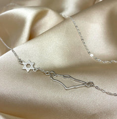 Israel Map Necklace in Gold-Filled or Sterling Silver