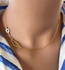 Israel Map Necklace in Gold-Filled or Sterling Silver