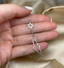 Israel Map Necklace in Gold-Filled or Sterling Silver