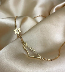 Israel Map Necklace in Gold-Filled or Sterling Silver