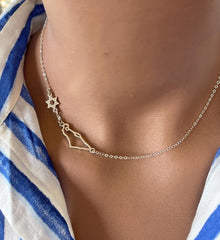 Israel Map Necklace in Gold-Filled or Sterling Silver