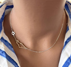 Israel Map Necklace in Gold-Filled or Sterling Silver