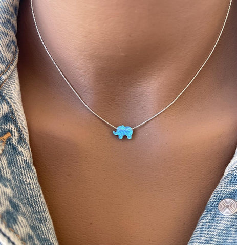 Opal Elephant Necklace – Lucky Charm