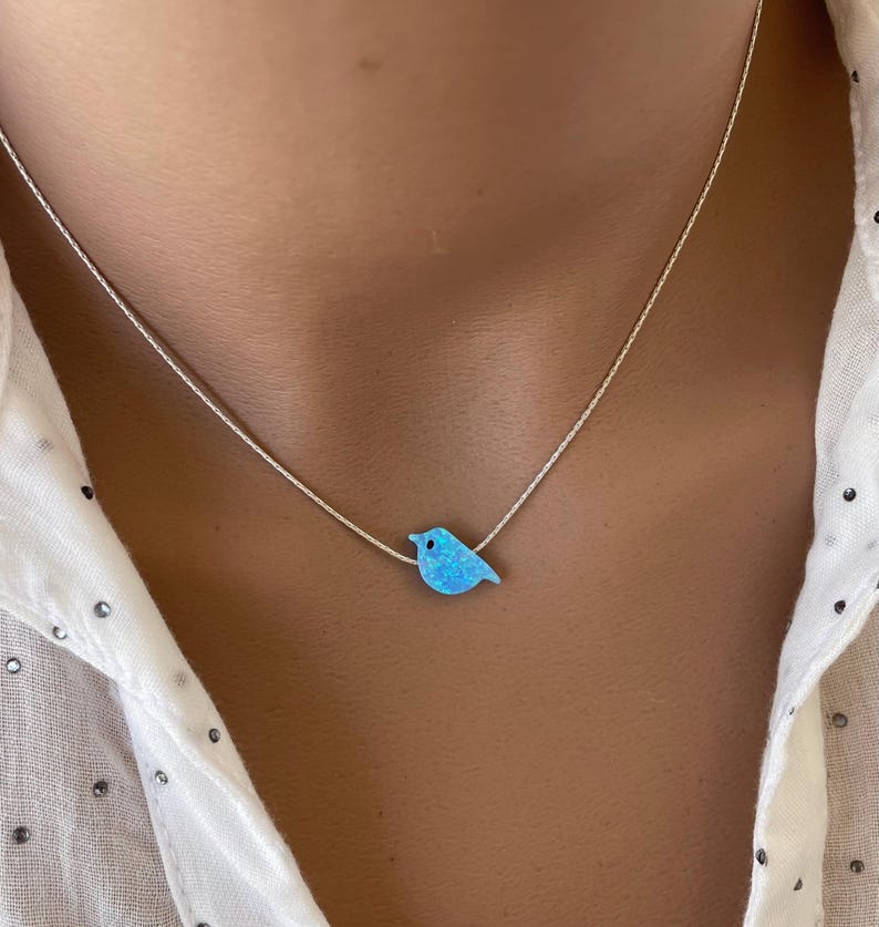 Blue bird necklace