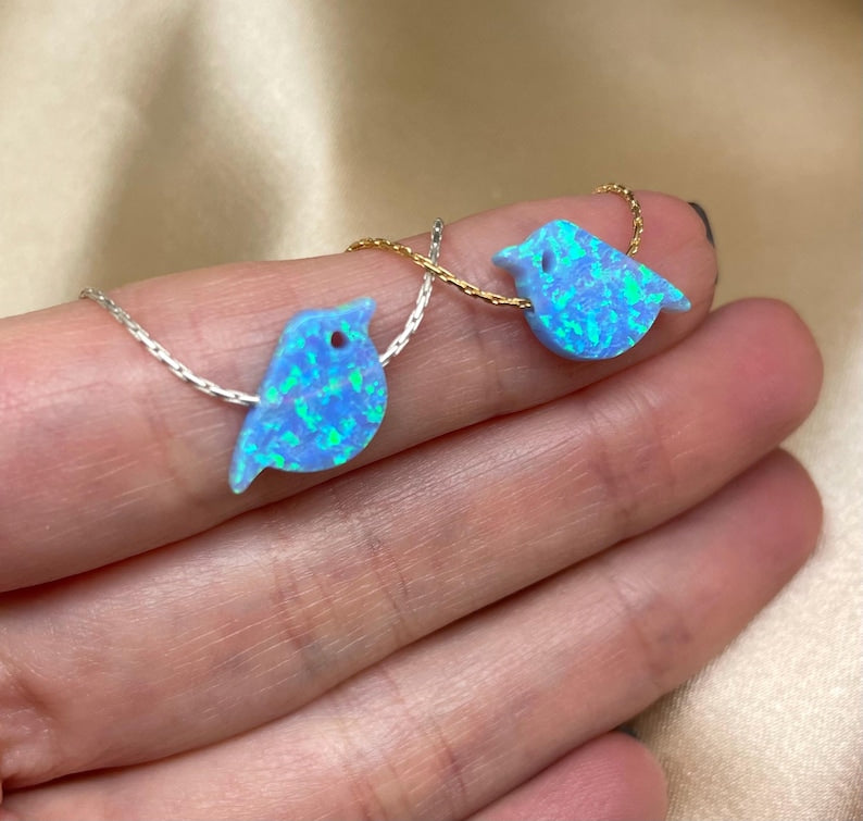 Blue bird necklace
