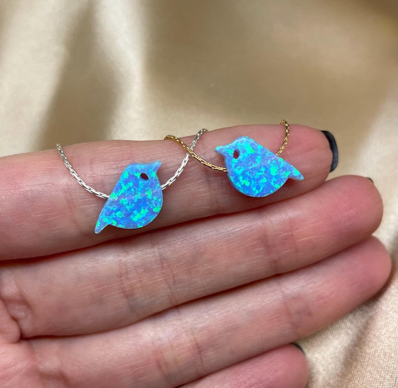 Blue bird necklace