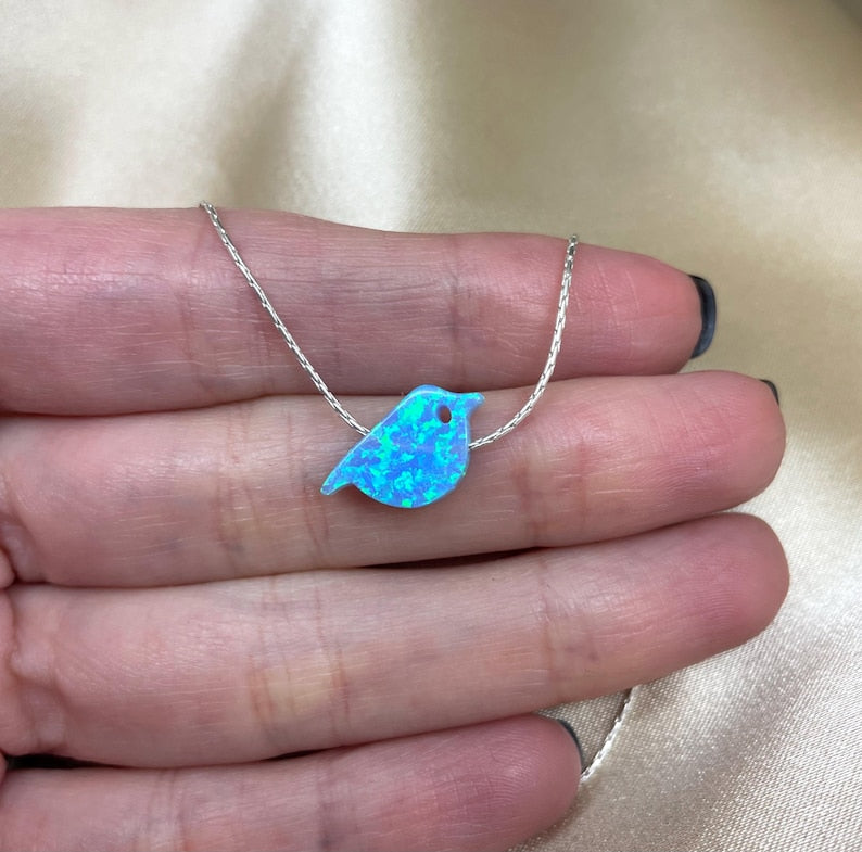 Blue bird necklace
