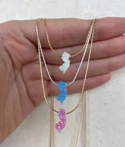 New Jersey Opal Necklace — NJ State Pendant