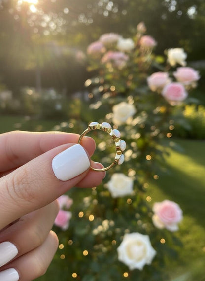 5 Stone Opal Ring - Gold filled