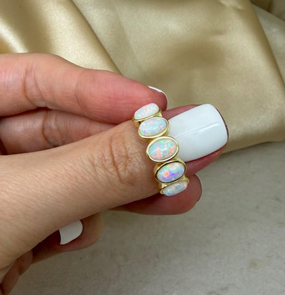 5 Stone Opal Ring - Gold filled