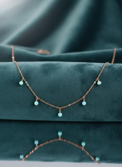 Dainty Opal Bead Necklace