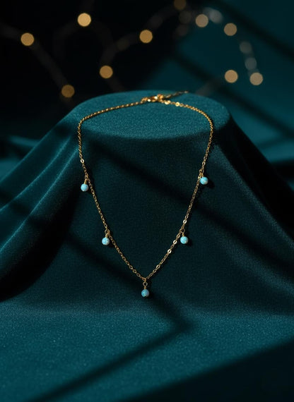 Dainty Opal Bead Necklace