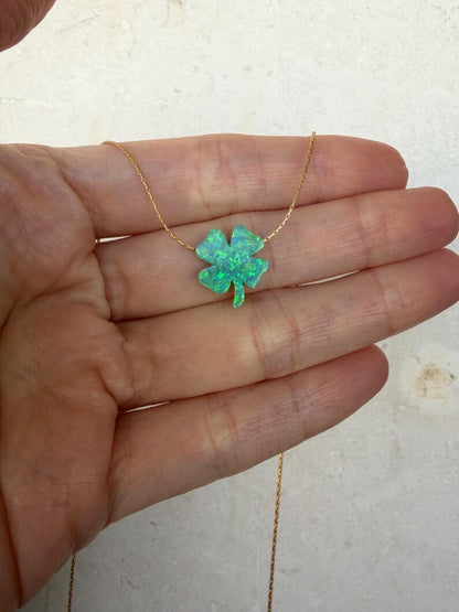 Lucky Opal Clover Necklace