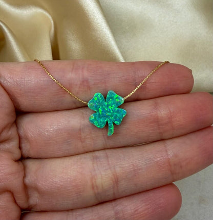 Lucky Opal Clover Necklace